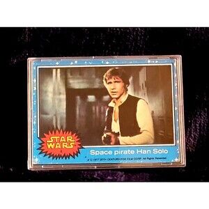 1977 Topps Star Wars #4 Space Pirate Han Solo Card Near Mint Vintage Blue Border